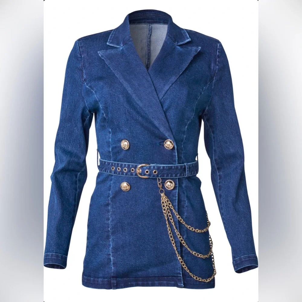 Denim and Chain Jacket - Picture 2 of 2